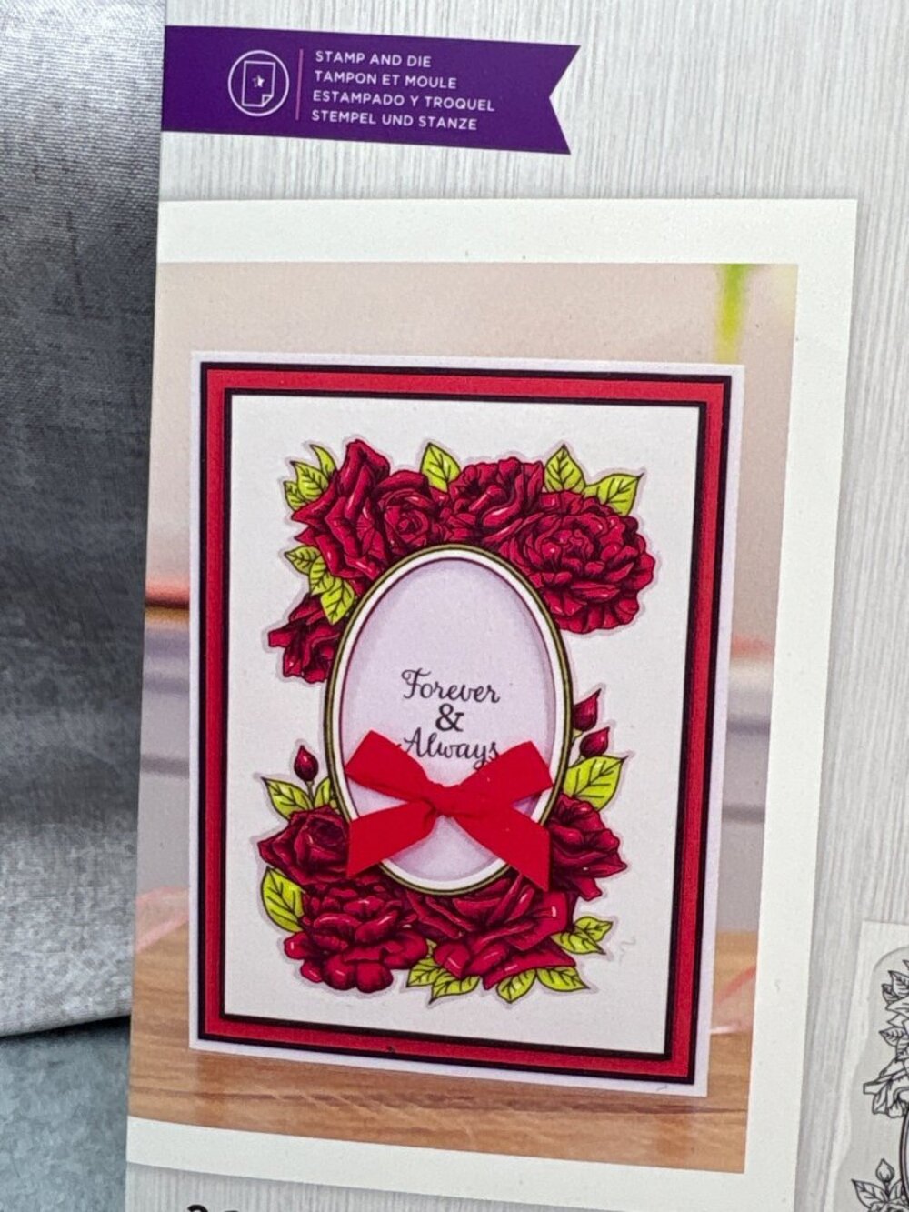 Gemini 4-Pc Stamp Die Set Floral Frame "Forever & Always" Cardmaking Craft Suppl - Picture 2 of 11